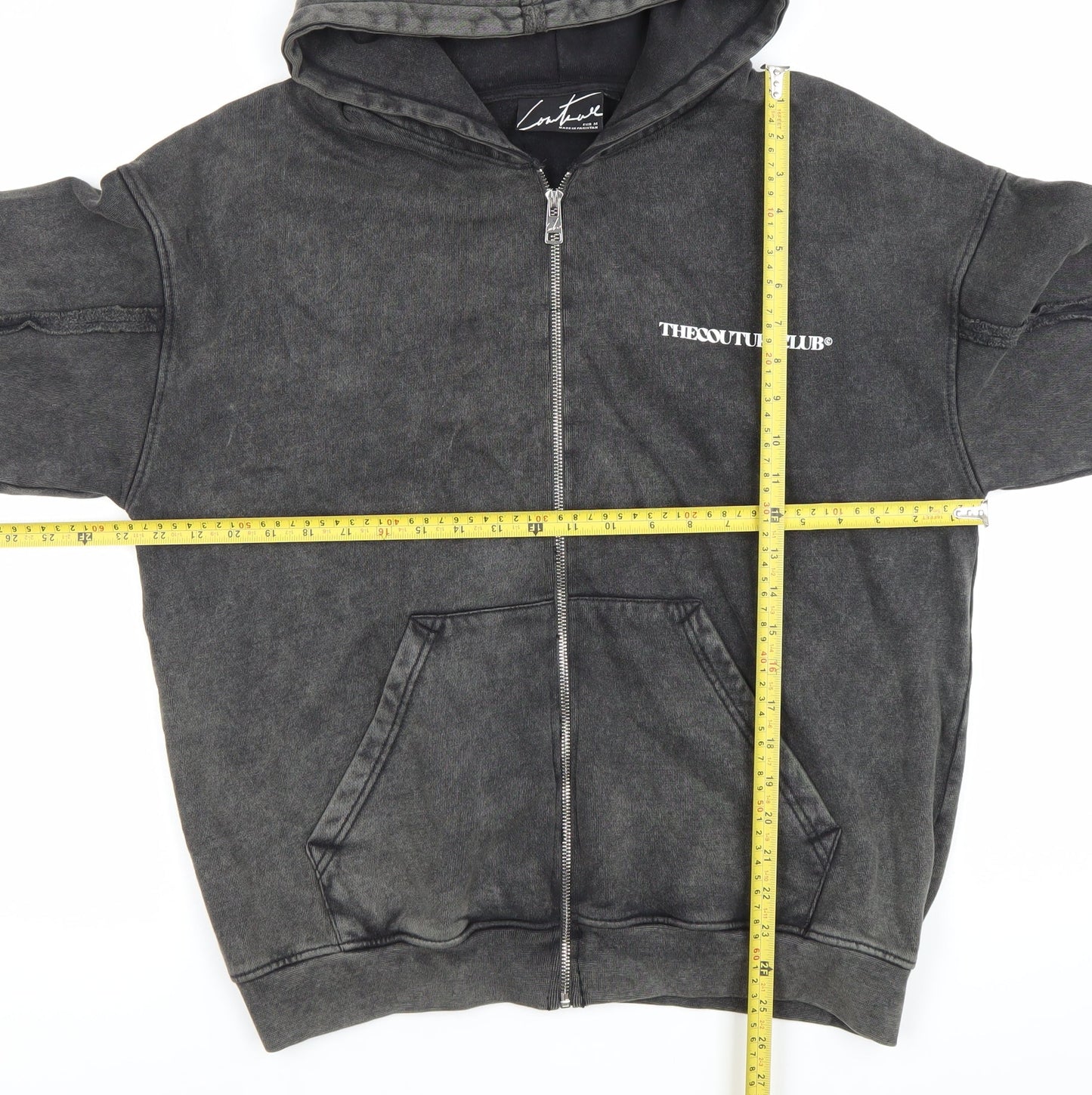 Mens UK Size M Couture Black Full Zip Hoodie