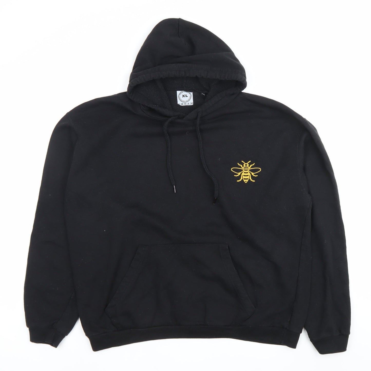 Printopolis Men’s Black XL Pullover Hoodie Bee Graphic Nature Logo