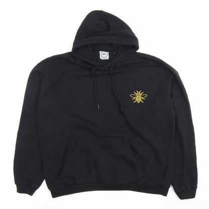 Printopolis Men’s Black XL Pullover Hoodie Bee Graphic Nature Logo