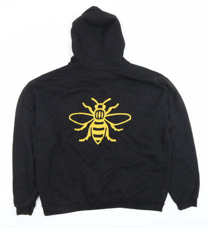 Printopolis Men’s Black XL Pullover Hoodie Bee Graphic Nature Logo