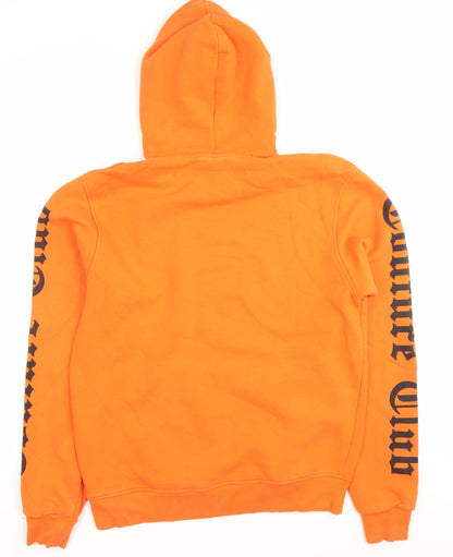 The Couture Club Mens Orange Pullover Hoodie Size L Logo Graphic