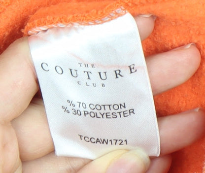 The Couture Club Mens Orange Pullover Hoodie Size L Logo Graphic