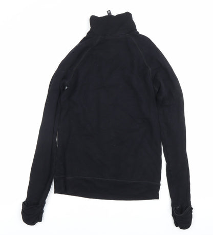 Calmia Womens Black Slim Fit 1/4 Zip Pullover Sweatshirt Size S