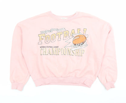 NET Ladies Women’s Pink Football Graphic Pullover Sweatshirt M