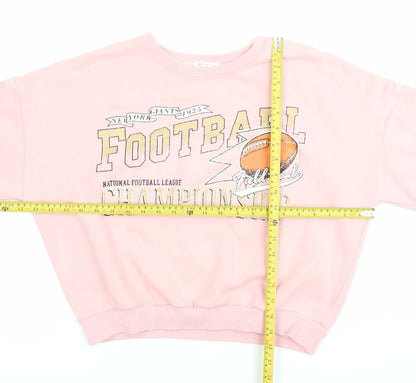 NET Ladies Women’s Pink Football Graphic Pullover Sweatshirt M