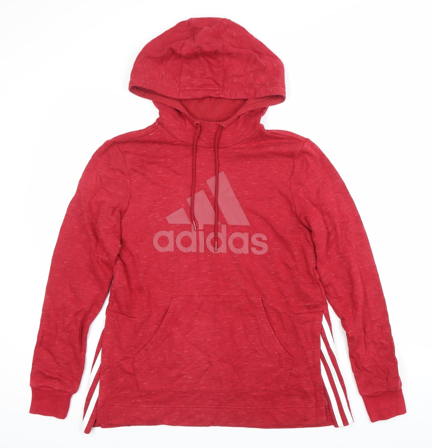 Adidas Womens Red XS Pullover Hoodie Sweatshirt Logo Cotton Blend