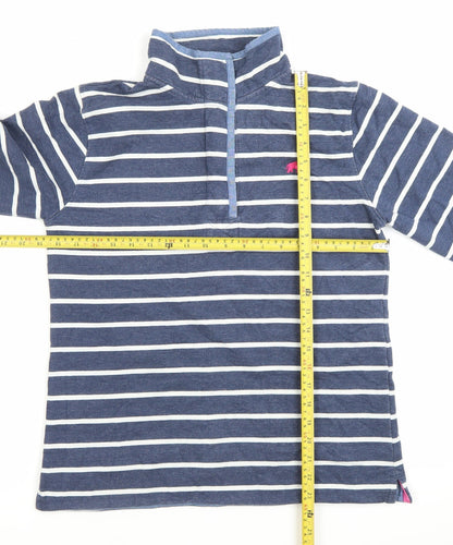Raging Bull Women’s Blue Striped 1/4 Zip Sweatshirt Size 12 Cotton Blend