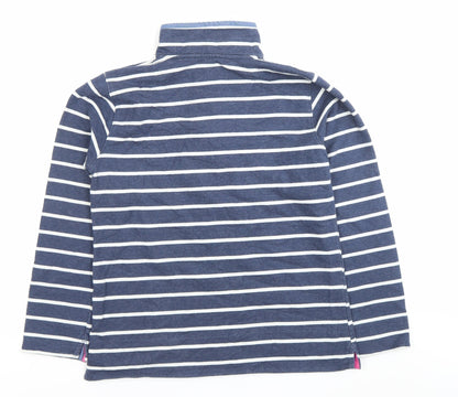 Raging Bull Women’s Blue Striped 1/4 Zip Sweatshirt Size 12 Cotton Blend