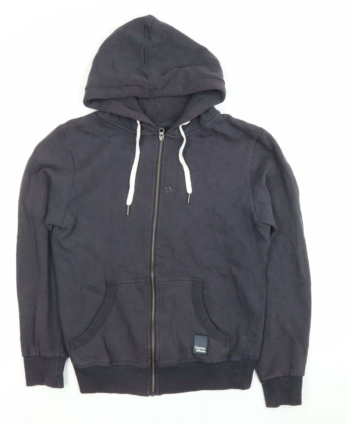 Mens UK Size S Charles Wilson Black Full Zip Hoodie