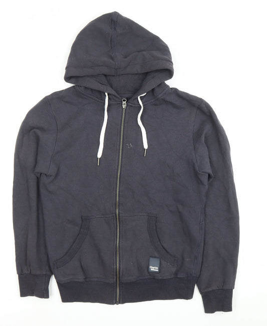 Mens UK Size S Charles Wilson Black Full Zip Hoodie