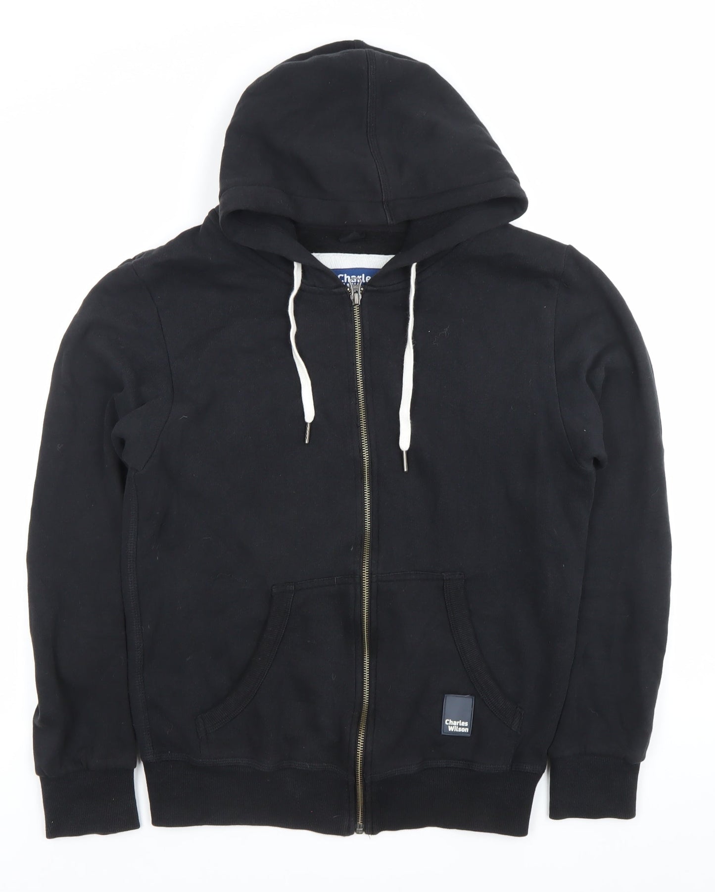 Mens UK Size S Charles Wilson Black Full Zip Hoodie