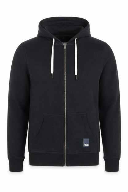 Mens UK Size S Charles Wilson Black Full Zip Hoodie