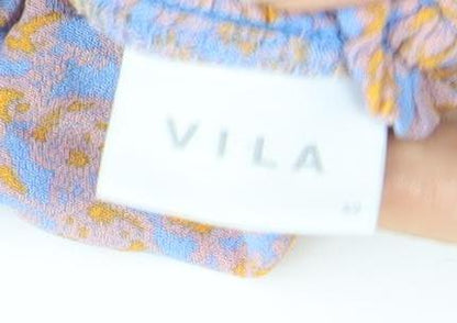 Womens UK Size L VILA Blue Tunic Blouse