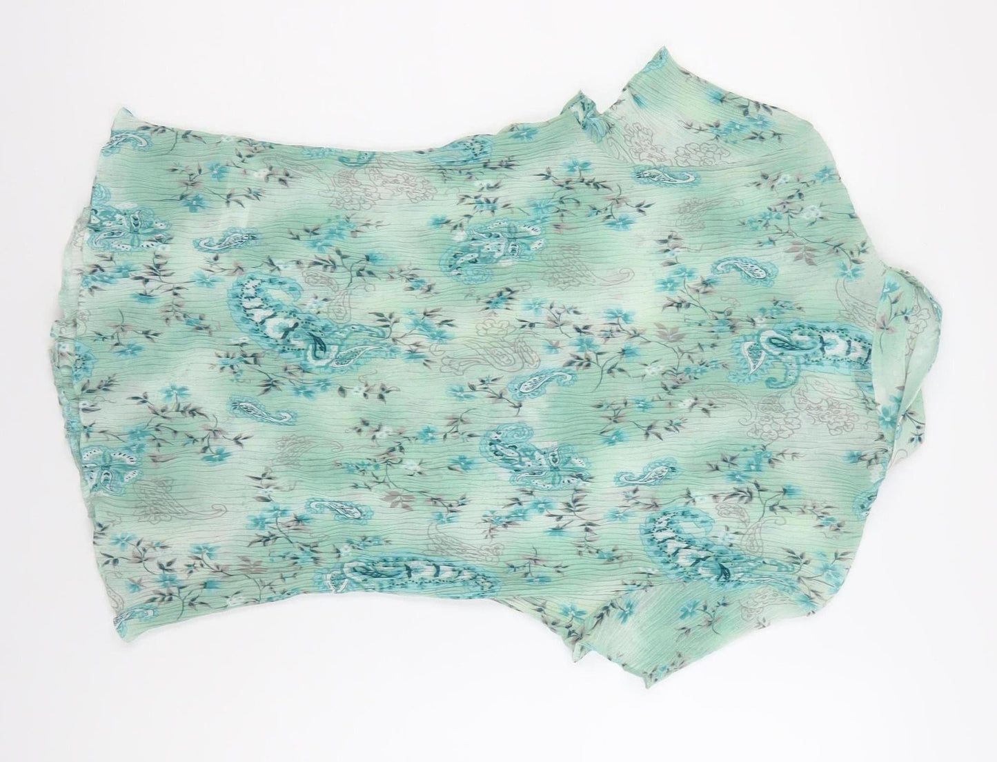 Classics Women’s Green Floral Paisley Button-Up Blouse Size 10