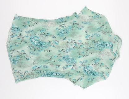 Classics Women’s Green Floral Paisley Button-Up Blouse Size 10