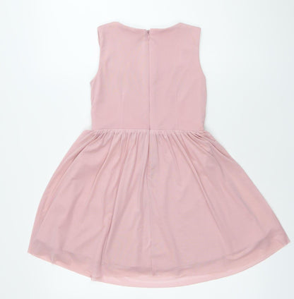 Lipsy London Girls Pink Sleeveless Fit & Flare Party Dress Age 7 Years