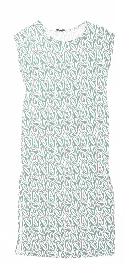 Marks and Spencer Women’s Green Floral Sleeveless Shift Dress Size S