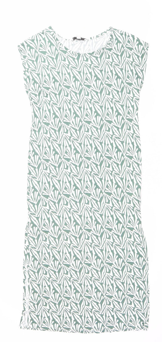 Marks and Spencer Women’s Green Floral Sleeveless Shift Dress Size S