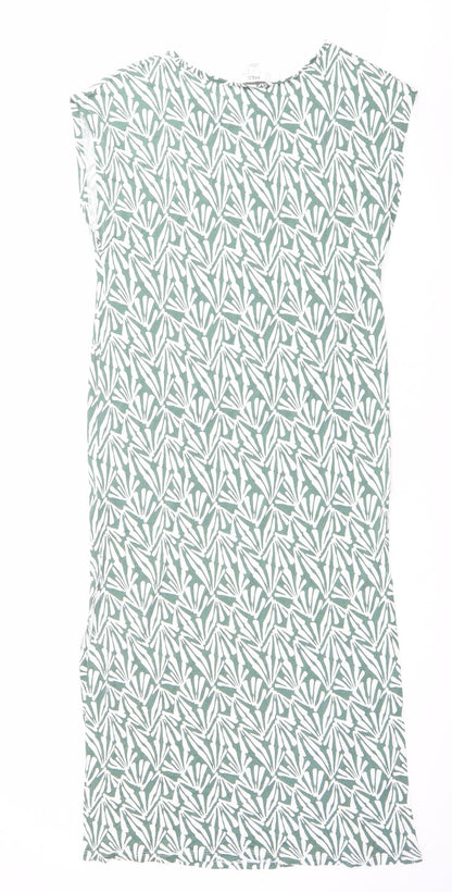 Marks and Spencer Women’s Green Floral Sleeveless Shift Dress Size S