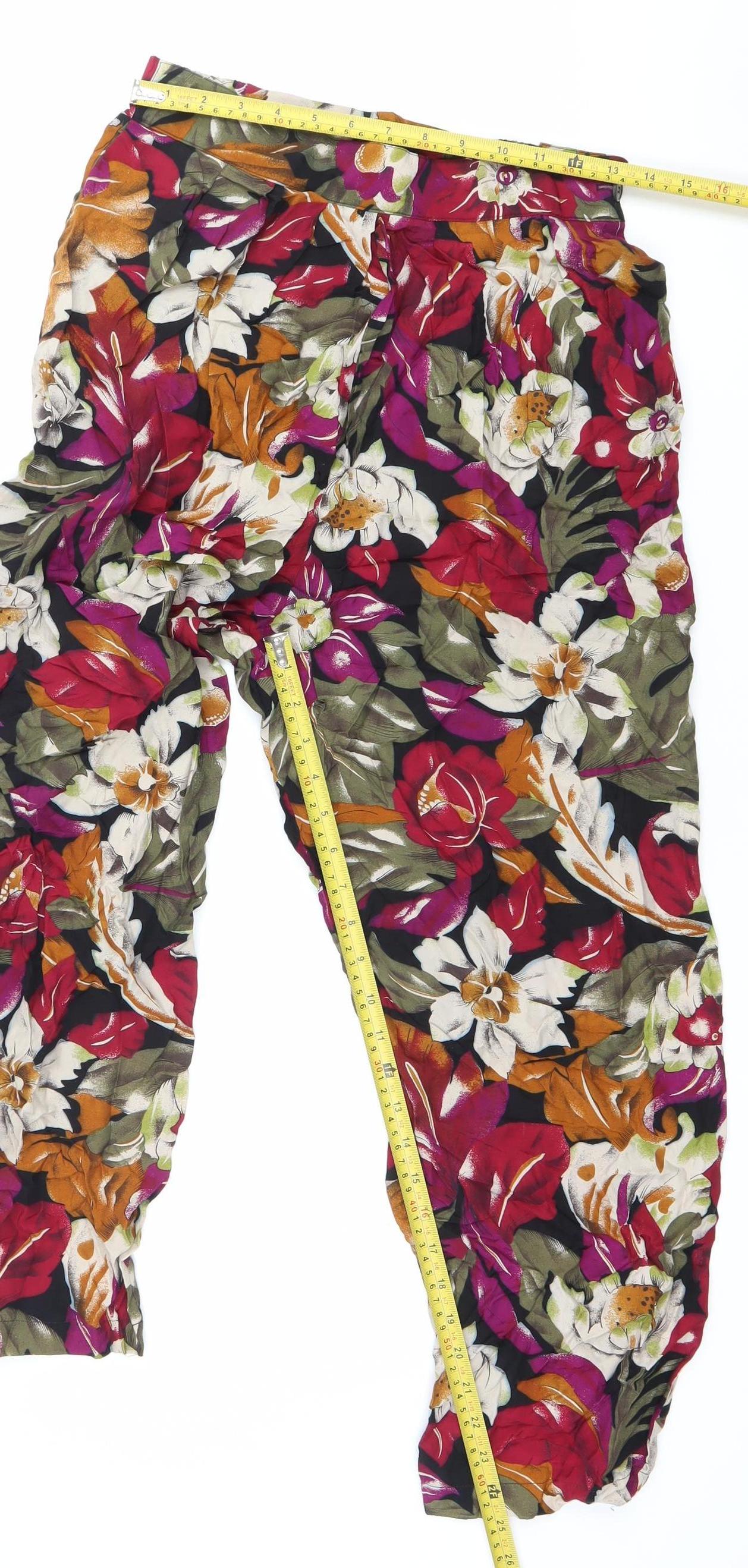 The Clothes Tree Womens Multicoloured Floral Harem Trousers Size 8
