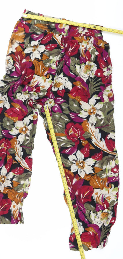 The Clothes Tree Womens Multicoloured Floral Harem Trousers Size 8
