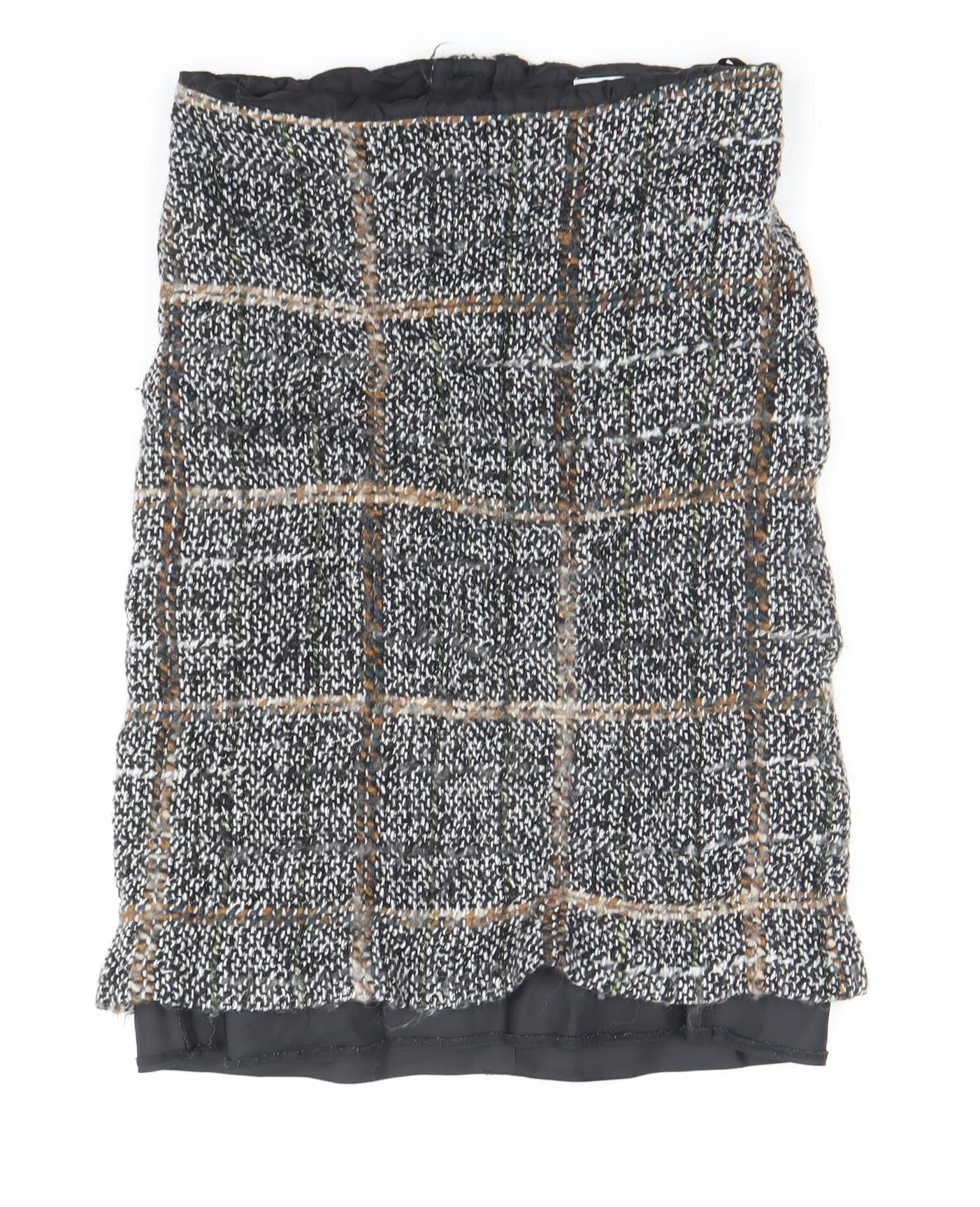 Marks and Spencer Womens Checked Tweed Pencil Skirt Size 10 Lined