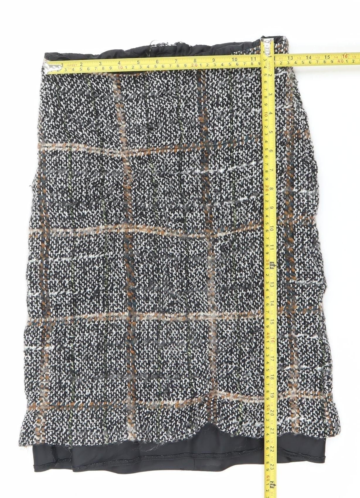 Marks and Spencer Womens Checked Tweed Pencil Skirt Size 10 Lined