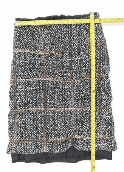 Marks and Spencer Womens Checked Tweed Pencil Skirt Size 10 Lined