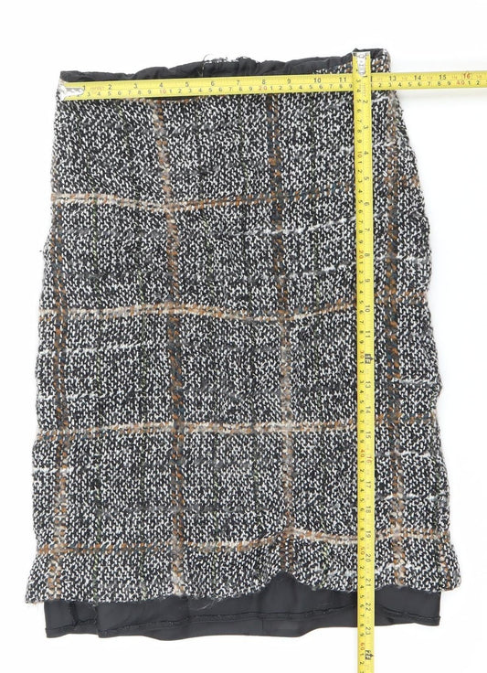 Marks and Spencer Womens Checked Tweed Pencil Skirt Size 10 Lined
