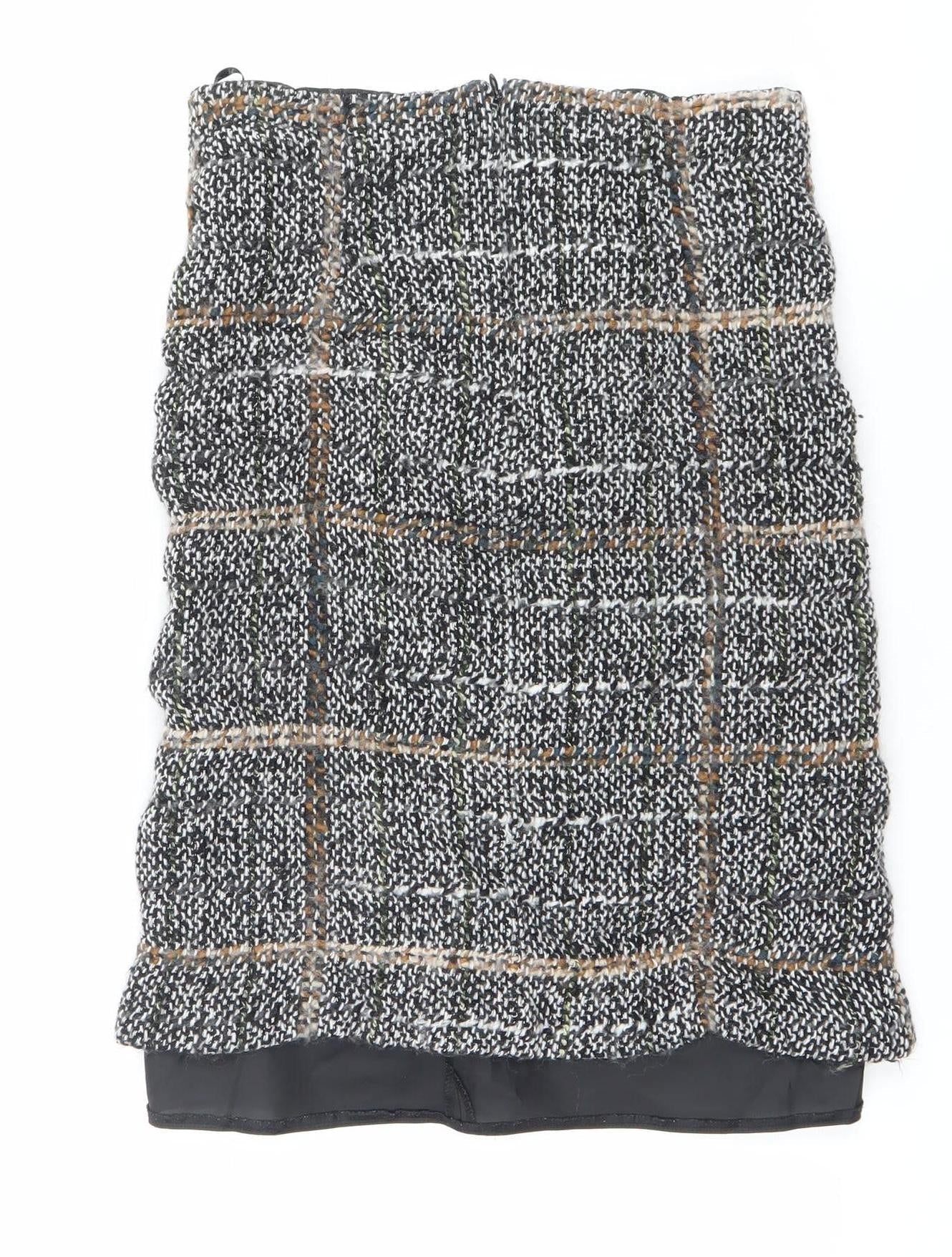 Marks and Spencer Womens Checked Tweed Pencil Skirt Size 10 Lined