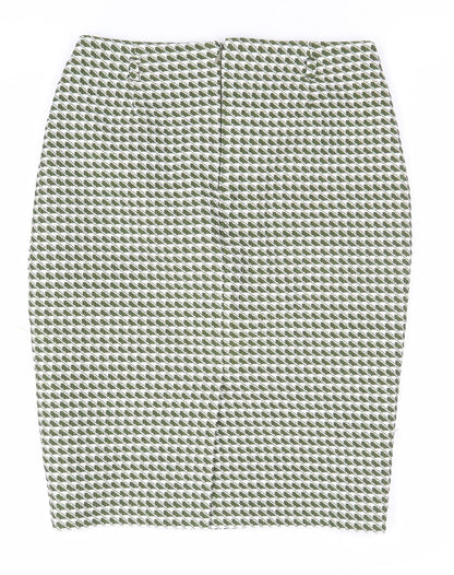 Topshop Women’s Green Geometric Pencil Skirt Size 12 Workwear