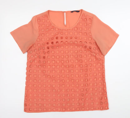 Womens UK Size 10 Marks and Spencer Orange Basic Blouse