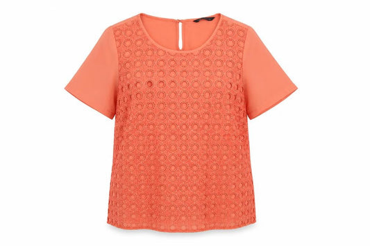 Womens UK Size 10 Marks and Spencer Orange Basic Blouse
