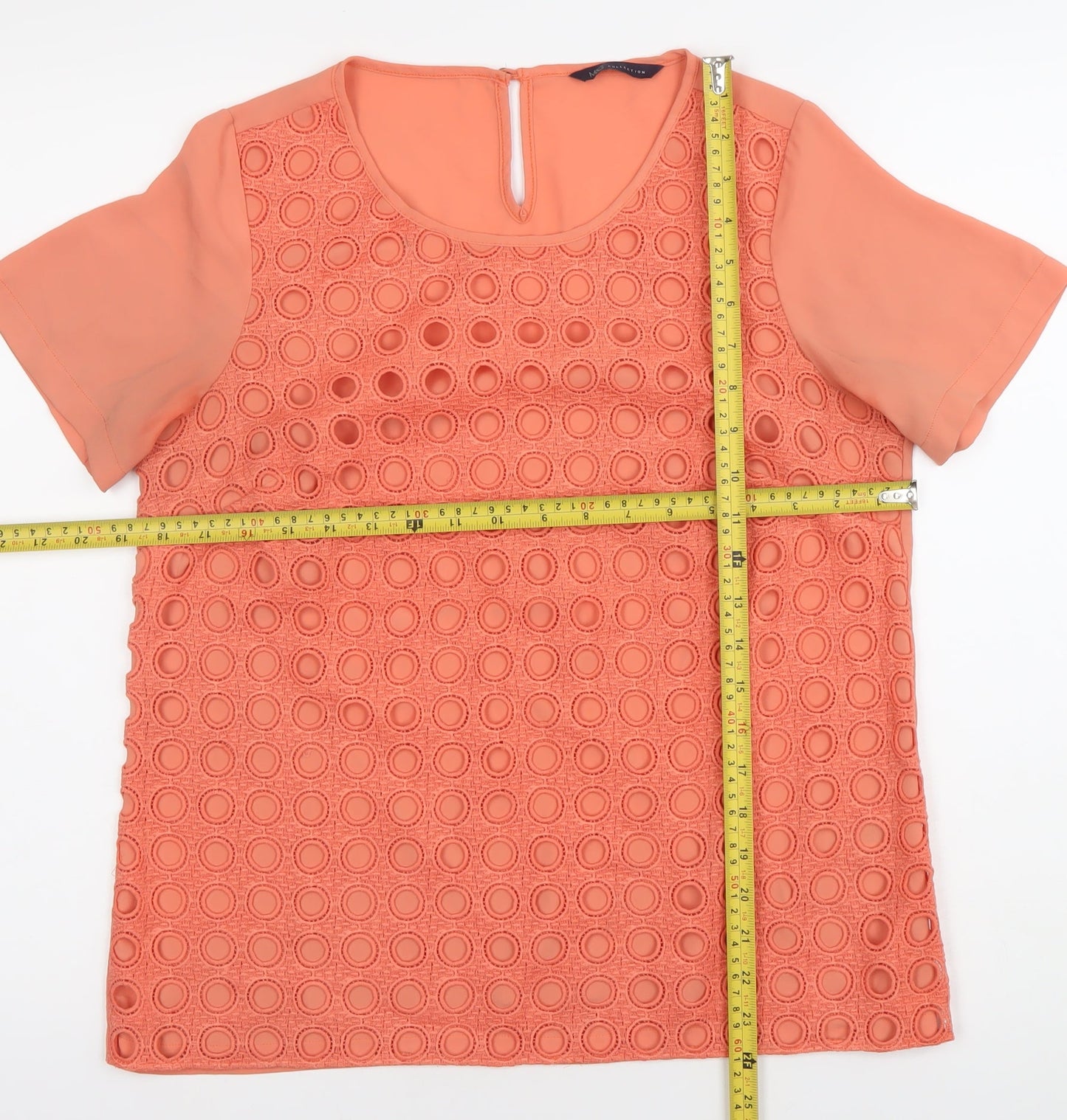 Womens UK Size 10 Marks and Spencer Orange Basic Blouse