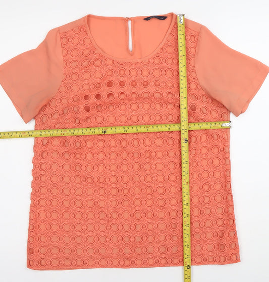 Womens UK Size 10 Marks and Spencer Orange Basic Blouse