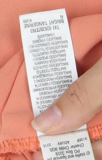 Womens UK Size 10 Marks and Spencer Orange Basic Blouse