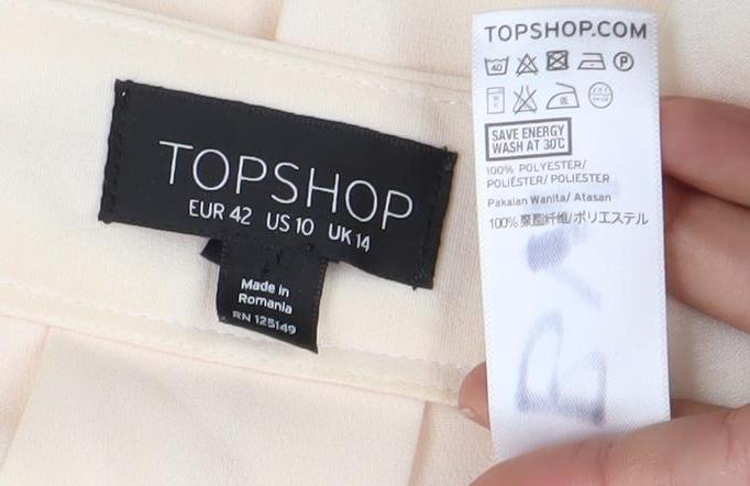 Womens UK Size 14 Topshop Ivory Camisole Blouse