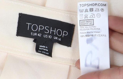 Womens UK Size 14 Topshop Ivory Camisole Blouse