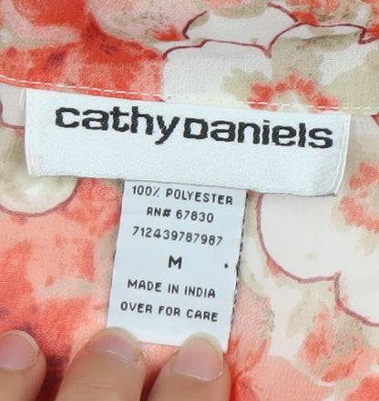 Cathy Daniels Womens Multicoloured Floral Blouse M Lightweight 3/4 Sleeve