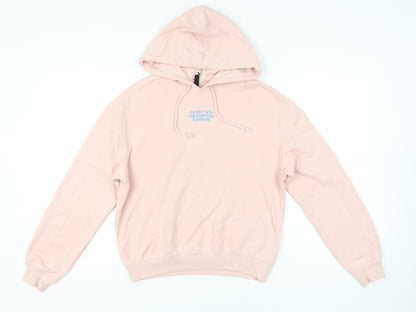 H&M Divided Womens Pink Hoodie Small Pullover Cotton Blend Casual