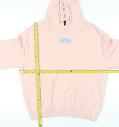 H&M Divided Womens Pink Hoodie Small Pullover Cotton Blend Casual
