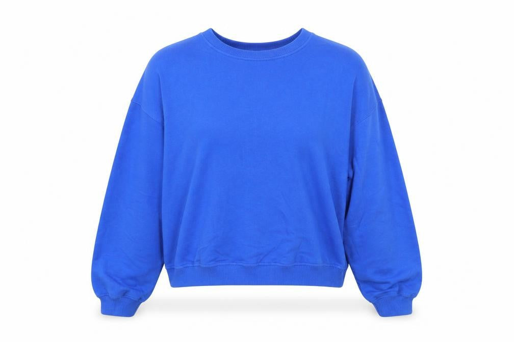 River Island Women’s Blue Relaxed Sweatshirt UK M Cotton Blend