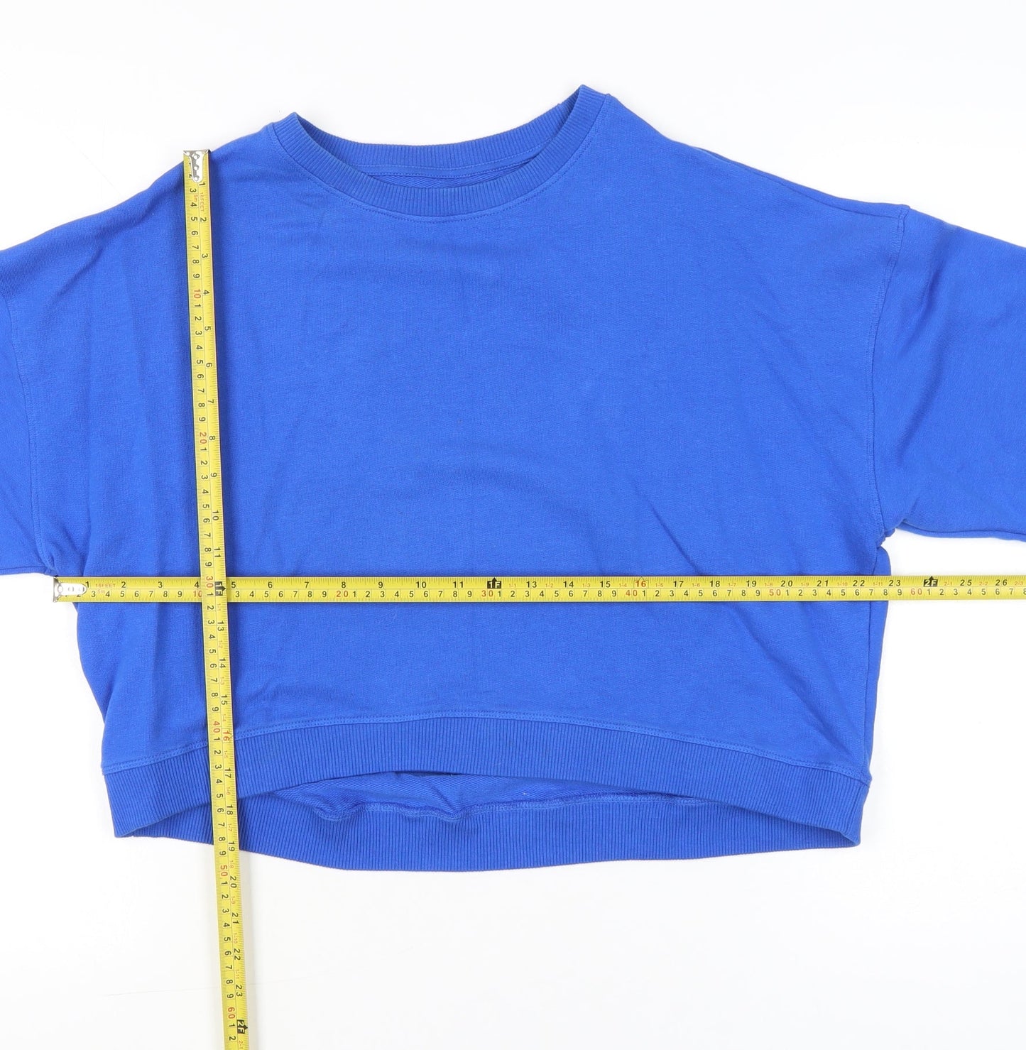 River Island Women’s Blue Relaxed Sweatshirt UK M Cotton Blend