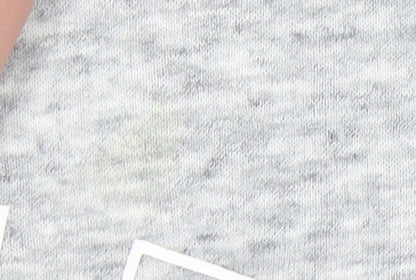 H&M Womens Grey Hoodie Sweatshirt L Graphic Print Pullover