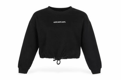 Womens UK Size S Boohoo Black Pullover Sweatshirt