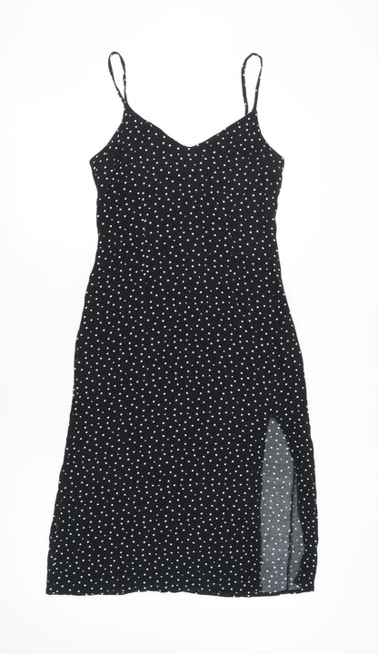 Abercrombie & Fitch Women’s Black Polka Dot Slip Midi Dress S