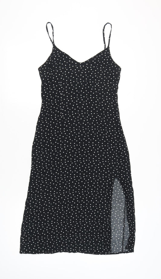 Abercrombie & Fitch Women’s Black Polka Dot Slip Midi Dress S