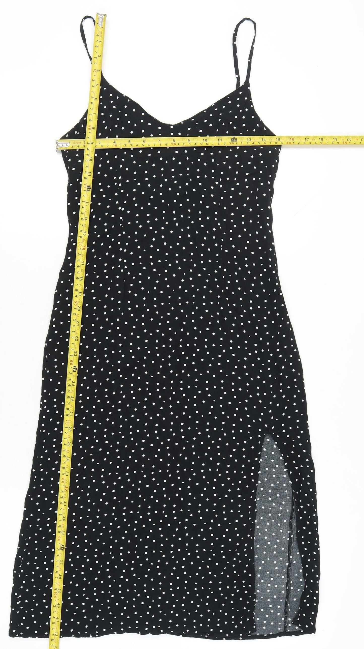 Abercrombie & Fitch Women’s Black Polka Dot Slip Midi Dress S