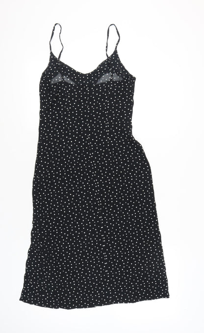 Abercrombie & Fitch Women’s Black Polka Dot Slip Midi Dress S