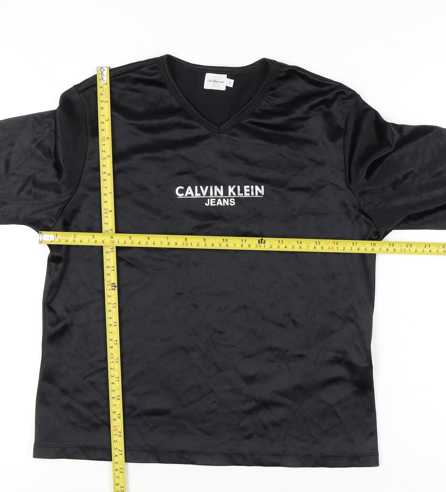 Calvin Klein Women’s Black Long Sleeve V-Neck T-Shirt L